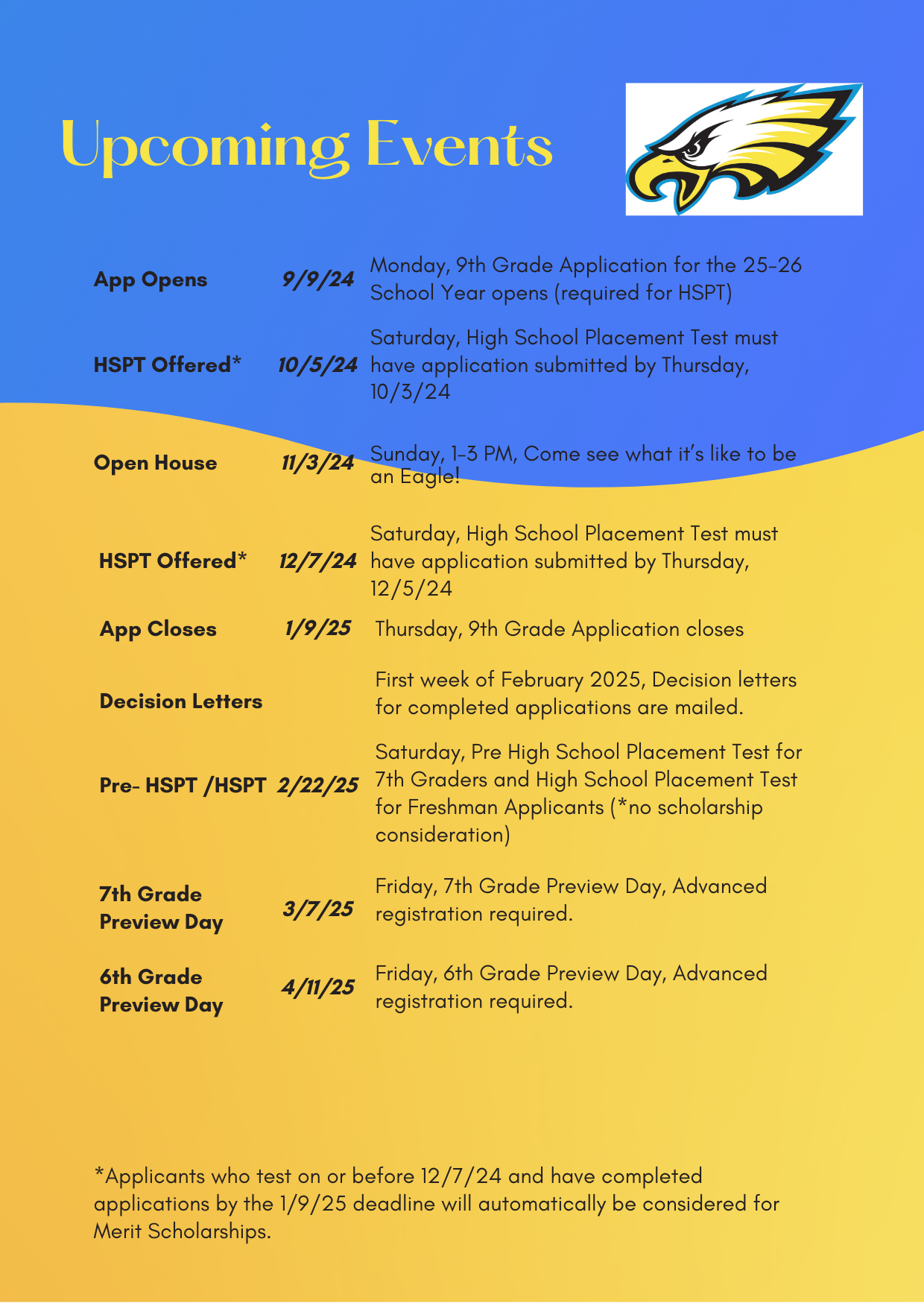 Save the Date 2024/2025 Admissions Events Saint John Paul II Academy